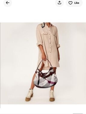 ❤️‍🔥❤️‍🔥❤️‍🔥LIKE NEW Burberry Bag  MegA Check Nova Leather Buckle Hobo